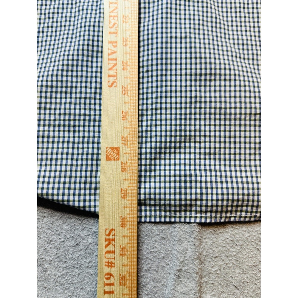 Banana Republic Shirt Mens Small Green Blue Check Slim Fit Button Down Cotton - Picture 9 of 11